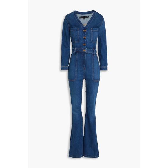 NEW VERONICA BEARD savanna flared jumpsuit in denim - Picture 5 of 5